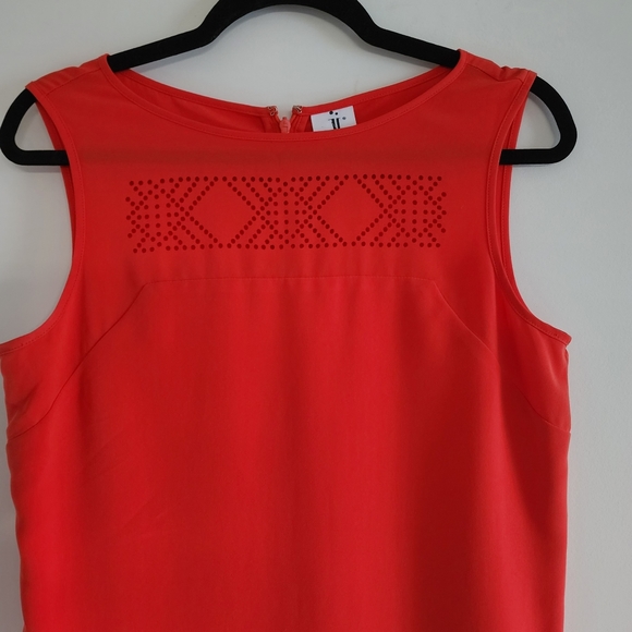 Julia Jordan Orange Laser Cut Shift Dress Size 10 - Picture 9 of 9